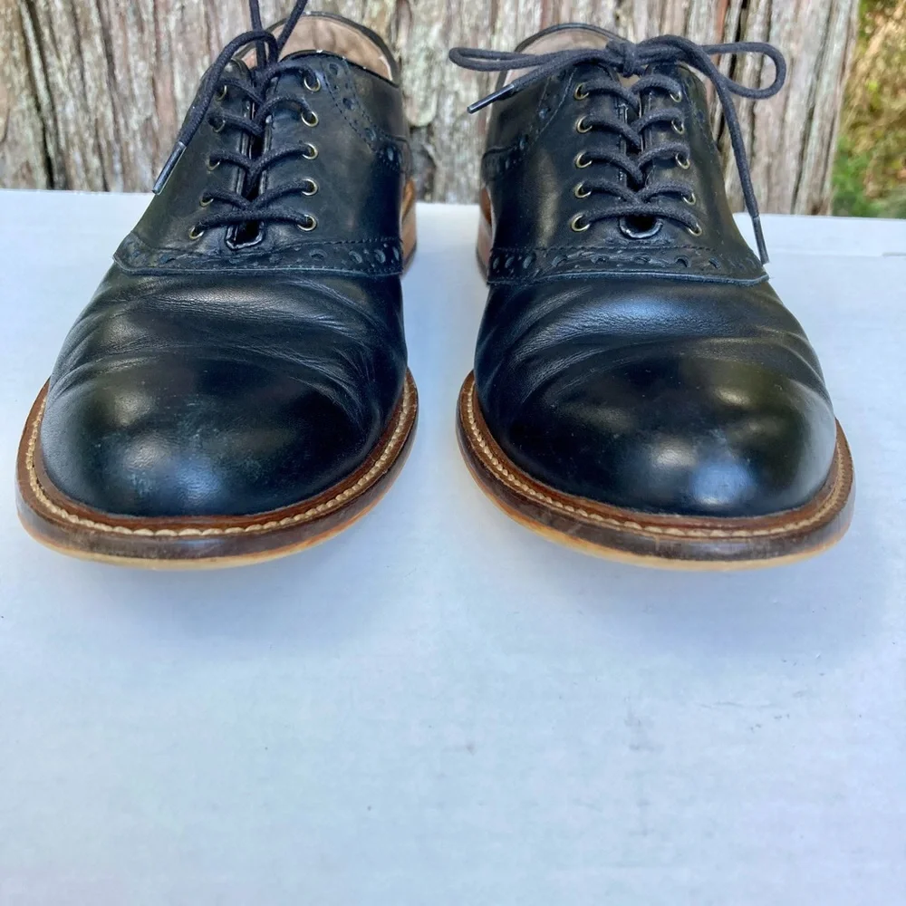 ASTON GREY Mens Black Leather Oxford Shoes Size 8.5